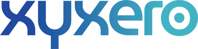 The Xyxero wordmark in its blue-to-teal gradient